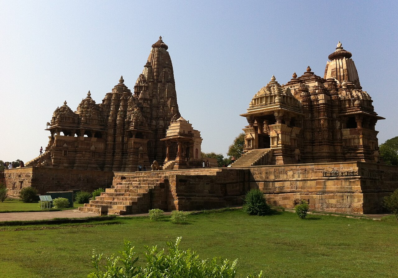 Intricately sculptured medieval Hindu temples of the Khajuraho UNESCO World Heritage complex