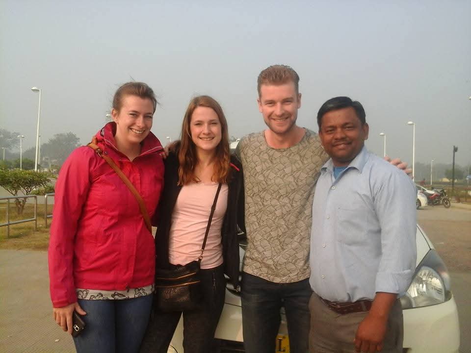 Foreign guests on a Golden Triangle tour with English speaking driver