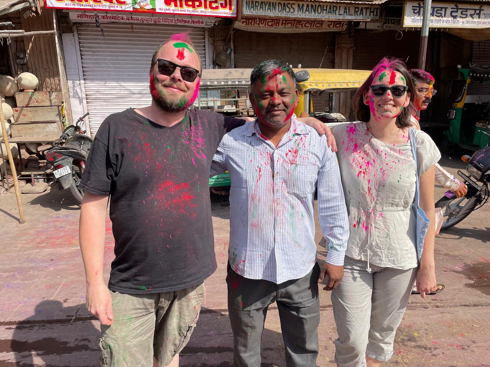 Celebrating Holi festival in India with our private driver